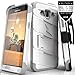 Zizo Bolt Cover For Galaxy Amp Prime | Galaxy J3 [.33mm 9H Tempered Glass Screen Protector] Dual-Layered [Military Grade] Case Kickstand Belt Clip-White/Gray