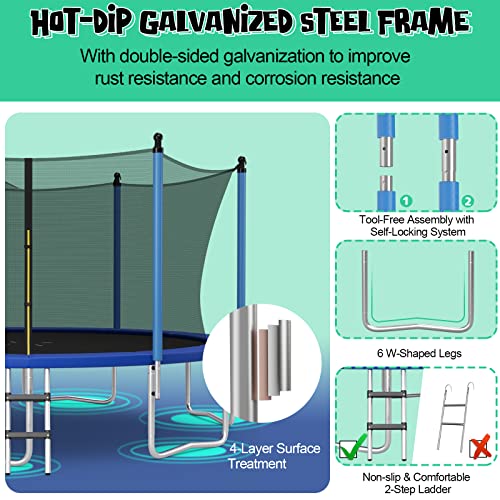 Giantex Trampoline with Basketball Hoop, 12 14 15 16 Ft Trampoline for