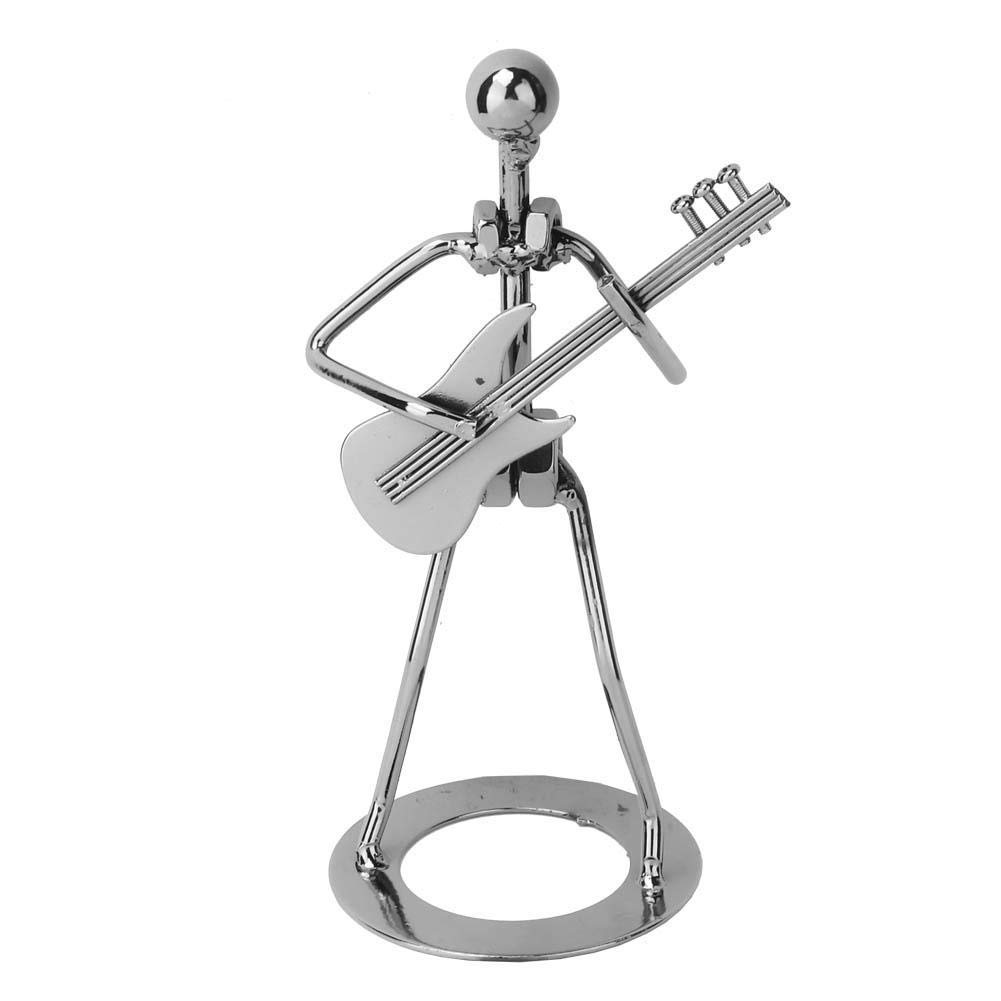 Hilitand Vintage Iron Art Guitar, Performer Figurine Handcrafted Guitar, Player Musician Ornament Home Decoration Birthday Gift