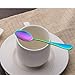 Berglander Titanium Colorful Plated, Multicolor Long Handle Latte Spoon 18/0 Stainless Steel Ice Cream Spoon, Latte Spoon, Cocktail Stirring Spoons, Rainbow Color Soda Spoon, Pack of 6