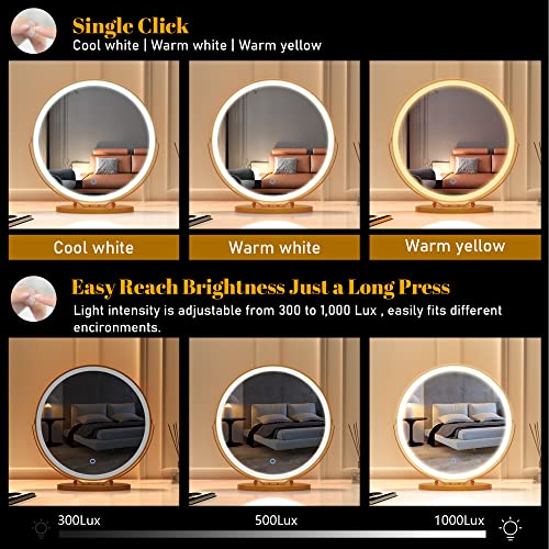 Vlsrka 20 inch Makeup Mirror Vanity Mirror with Lights, 3 Color