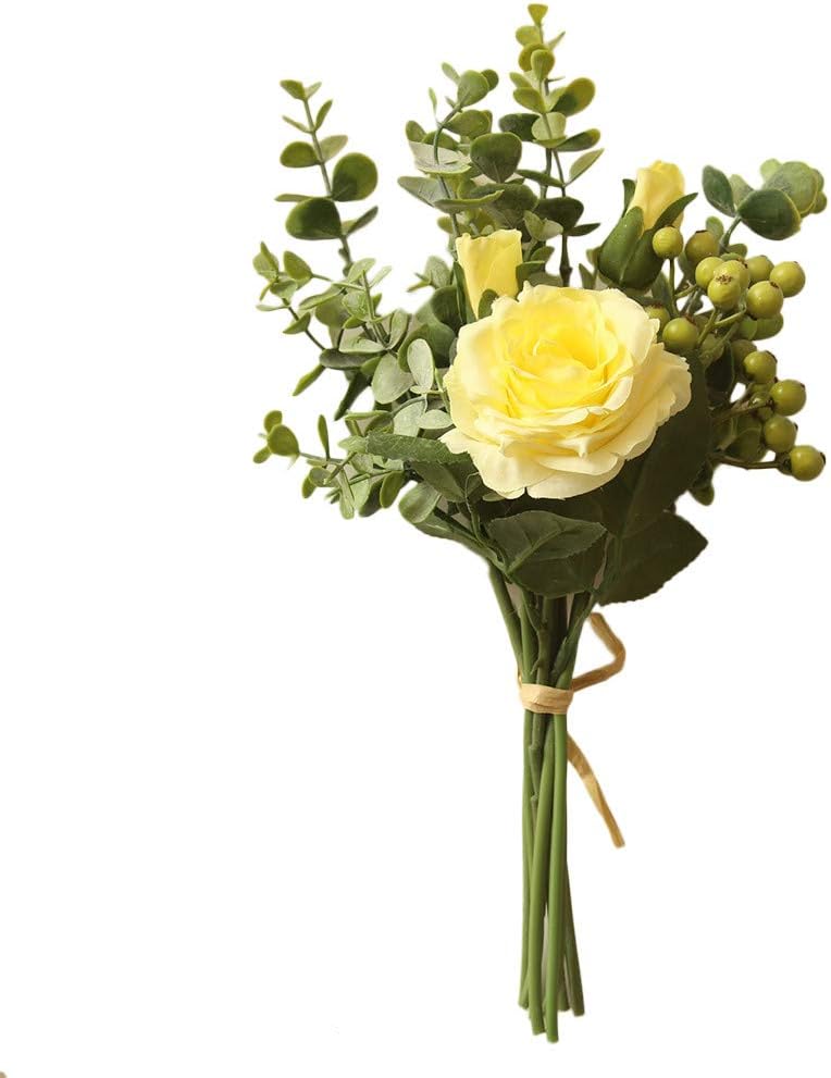 Andouy Range Rose Hydrangea Flowers Bouquet Bunch Home Wedding Party Gift Deco for Wedding Decoration or Birthday Garden Graves Flora