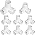 3 Way 1-Inch Tee Elbow PVC Pipe Fitting Build Heavy Duty Greenhouse Frame Furniture Connectors Tent Connection (Pack of 8)