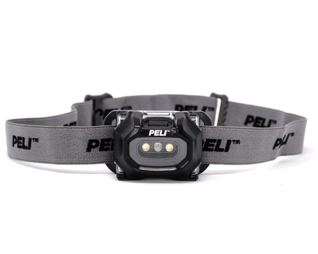 PELI 2740 Night Vision Friendly LED Headlamp for Camping, Running and Other Outdoor Uses, IPX4 Water Resistant, Colour: Black