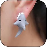 YANCHUN 6 Pairs Cute Animal Bite Earrings for Women 3D Clay Earrings Animal Cartoon Biting Ears Stud Earrings Jewelry Gifts