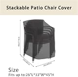 Jetcloud Garden Stacking Chair Cover Waterproof Heavy Duty 210D Oxford view 3