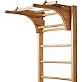 Swedish Ladder Wall Stall Bars for Kids and Adults, made of Solid Beech Wood, Withstands Loads up to 880 lbs, with Removable Pull-Up Bar, Dip Bar, Gymnastics and Exercise Indore Gym