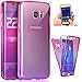 Galaxy S8 Plus Case,[Full-Body 360 Coverage Protective] Gradient Color Ultra-Slim Scratch-Resistant Front + Back Full Coverage Soft Clear TPU Silicone Rubber Case for Galaxy S8 Plus,Pink Purple