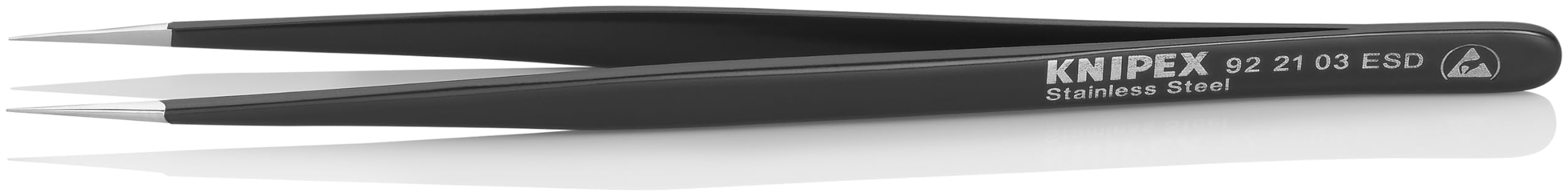 KNIPEX Universal Tweezers ESD Matt Finish Smooth 140 mm, 92 21 03 ESD