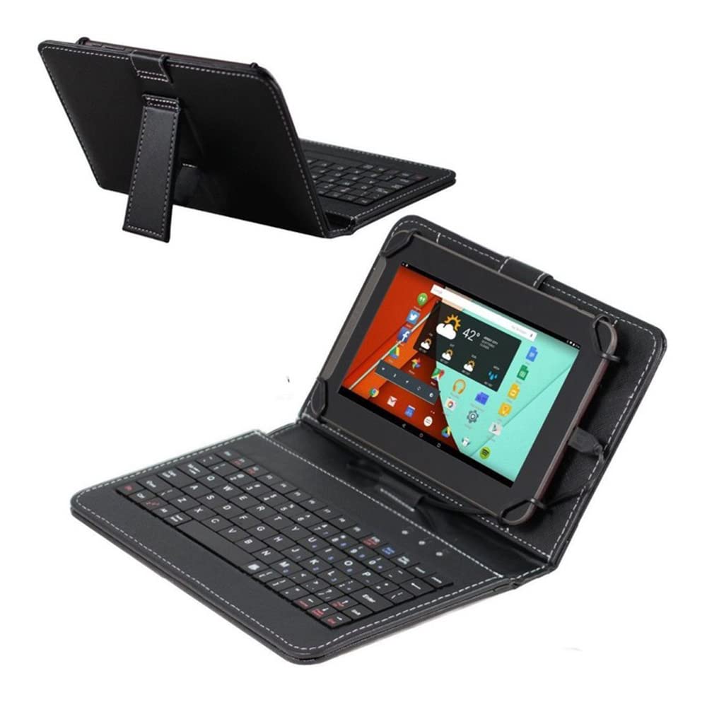 ENJOY-UNIQUE 9/9.7/10/10.1 inch Tablet Keyboard Case Cover Universal Keyboard Case with USB C External QWERTY Keyboard for 9" 10" 10.1" Android Tablet, Plug and Play