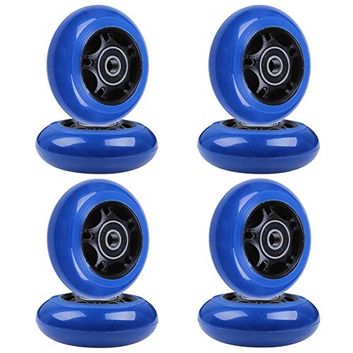AOWISH 8-Pack 64mm Inline Skate Wheels 85A Inline Skates Replacement Wheel with Bearings ABEC-9 (Blue)