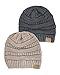 Black Thick Slouchy Knit Oversized Beanie Cap Hat,One Size,2 Pack: Dark Grey/