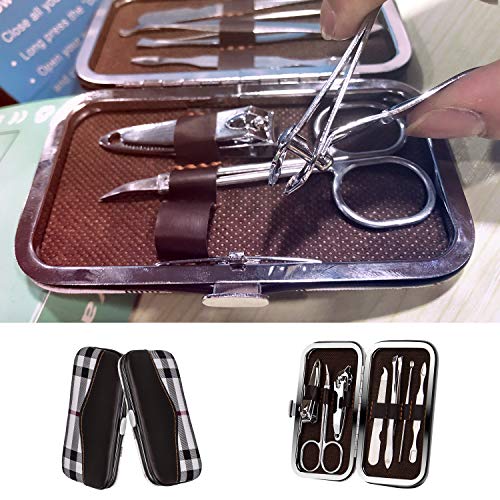 Manicure Set Nail Clippers Tool 8 in 1 Professional Stainless Steel Portable Travel Grooming Kit Nail Care Nail Scissors Kit Gift for Men Women Lover Parents Elder Patient Nail Care