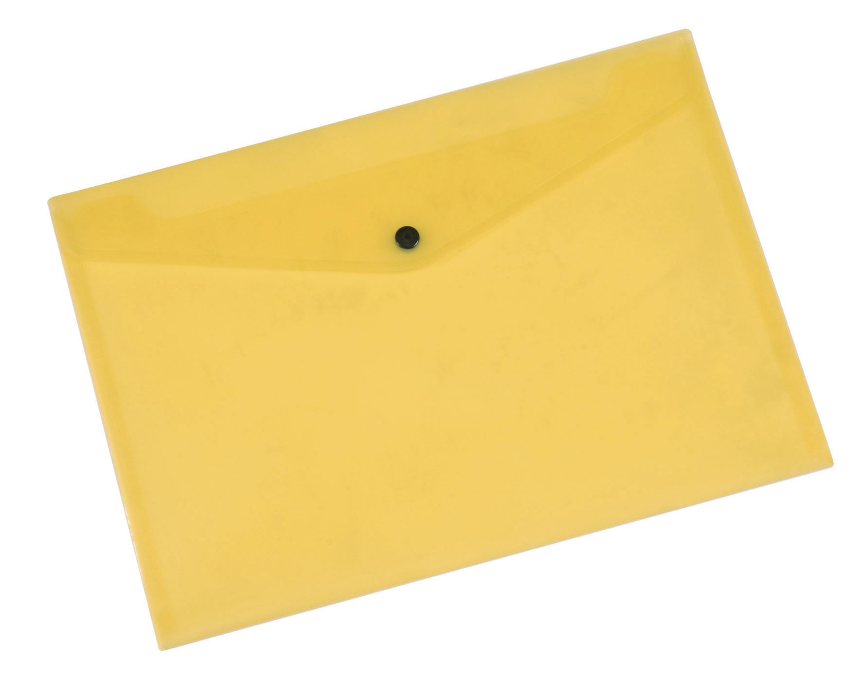 Envelope Wallet Q-CONNECT Press Stud PP A4 172 Micron Transparent Yellow/Document Archiving/Type-Envelope/Kind-Press Stud/Index-N.a. / Pockets-N.a. / Material-PP/Dividers-1 / Coating-N.a.