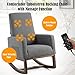 Giantex Upholstered Rocking Chair, Modern High Back Armchair, Comfortable Rocker Fabric Padded Seat Wood Base, Massage Rocking Chair for Nursery (Beige)