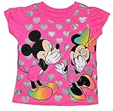 Disney Toddler Girls Mickey and Minnie Mouse in Hearts T-Shirt - Pink