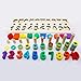 GETIANLAI 4-in-1 Wooden Blocks Puzzle Board Set Alphabet ABC, Numbers and Letters for Toddlers Preschool Teaching Early Education Toy