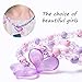 Annilubaby Jewelry Set For Toddler, Little Girls Kids -Stretch Love Necklace Bracelet Set Party Favor Jewelry Set (Purple)