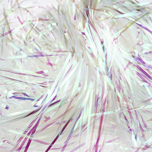 200 Grams Sparkly Iridescent Film PP Hamper Shreds & Strands Shredded Crinkle Confetti for DIY Gift Wrapping & Basket Filling - Thumbnail 2