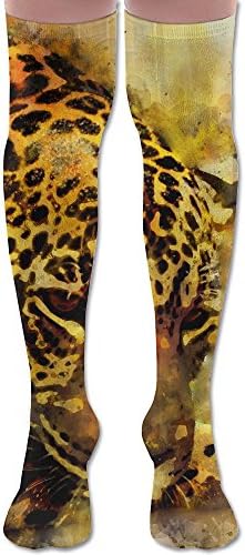 Leopard Watercolor Wild Cat Animal Girls Casual Socks Over The Knee High Socks 60cm