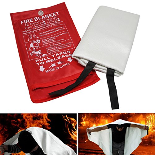 JRSOKO 4347481019 Fiberglass Fire Blanket Emergency Survival Fire Shelter Safety Protector for People,US Certified