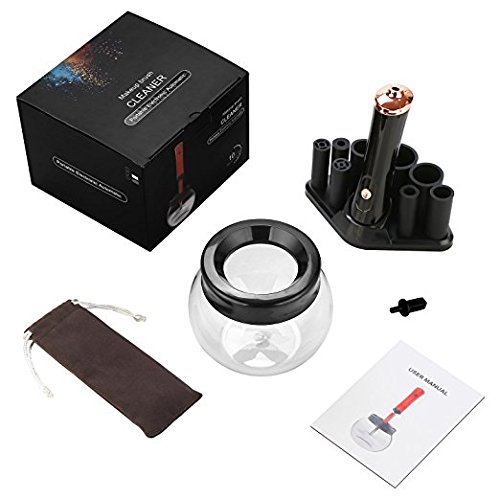 Makeup Brush Cleaner and Dryer Machine Upgraded, Cleans and Dries Makeup Brushes in Seconds 360 Rotation with 8 Rubber Holders, Suit for All size Makeup Brushe