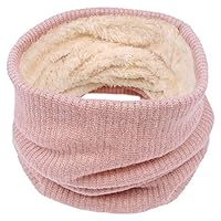 Chalier Infinity Scarf Winter Double-Layer Neck Warmer Knit Fleece Lined Circle Loop Scarves Gifts(pink)