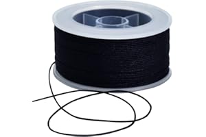 TONIFUL 0.8mm x 70 Yards Black Nylon Cord Satin String for Bracelet Jewelry Making Rattail Macrame Trim Cord Necklace Bulk Be