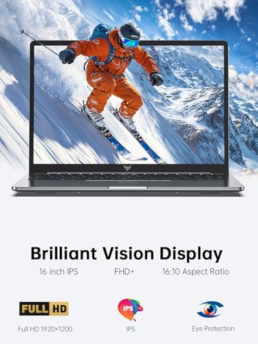 KAIGERR Light Gaming Laptop, ΑΜD Ryzen R2544 Processor, 16inch Laptop Computer with 16GB DDR4 512GB SSD, Windοws 11 Laptop with 1920P FHD Display, WiFi, USB3.2, Type_C