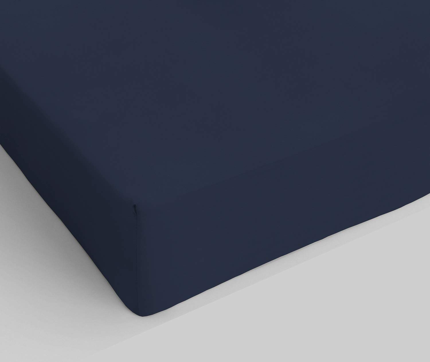 Italian Bed Linen Fitted Sheet "Elegant" with Corner, Microfiber, Maxi double, Dark blue — image 1