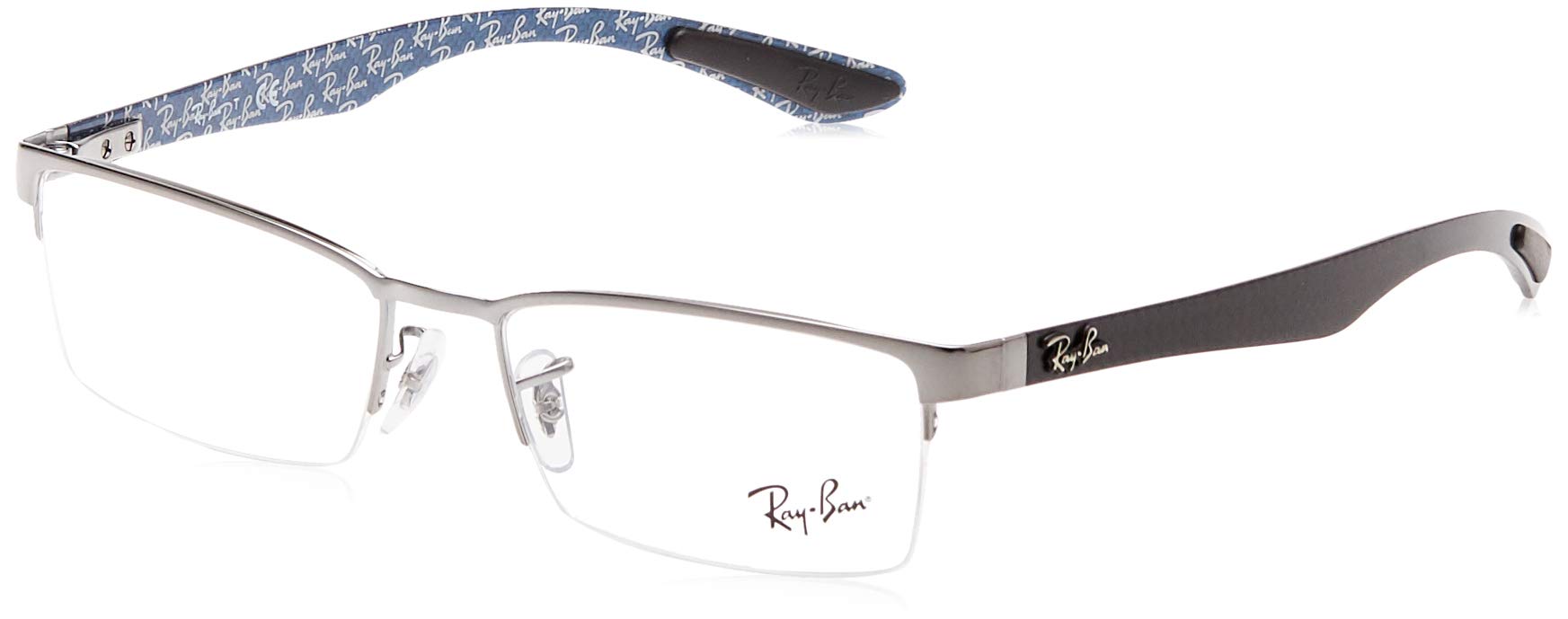 Ray-Ban RX8412 Metal Rectangular Prescription Eyeglass Frames, Carbon