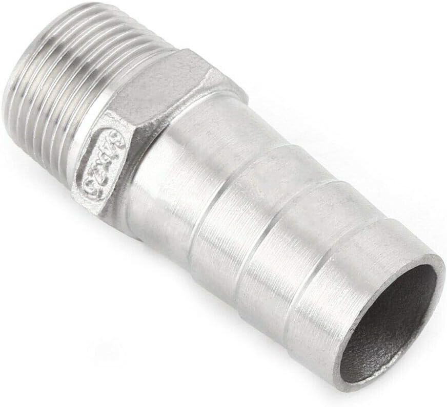 Hose Barb Hose Barb Stainless Steel SS304 Male Thread Coupling Fitting Connector BSP for Many Different Pipes 1/8-1/2 (1/4 x 8mm) - Image 5