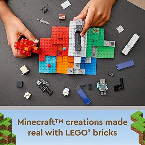 Lego Minecraft The Ruined Portal Toy With Steve And Wither Skeleton Figures Building Set For Kids 8 Years Old