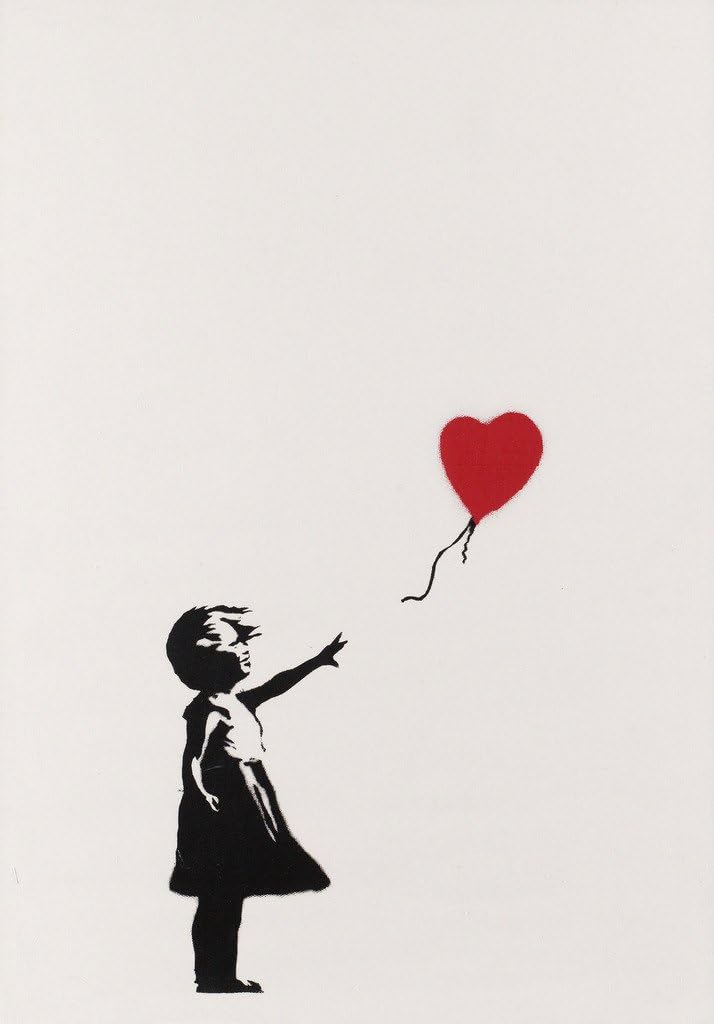 VeryGood Production Banksy Girl With Red Heart Balloon Poster Print in A0