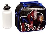 New Marvel Spider-man Lunch Box Bag with Shoulder Strap and Water Bottle!! Black by 5StarService