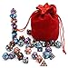 5 Assorted Colors Polyhedral Dice Set for Dungeons and Dragons DnD Pathfinder RPG Role Playing Games with Red Drawstring Dice Bag (Total 5 Sets)