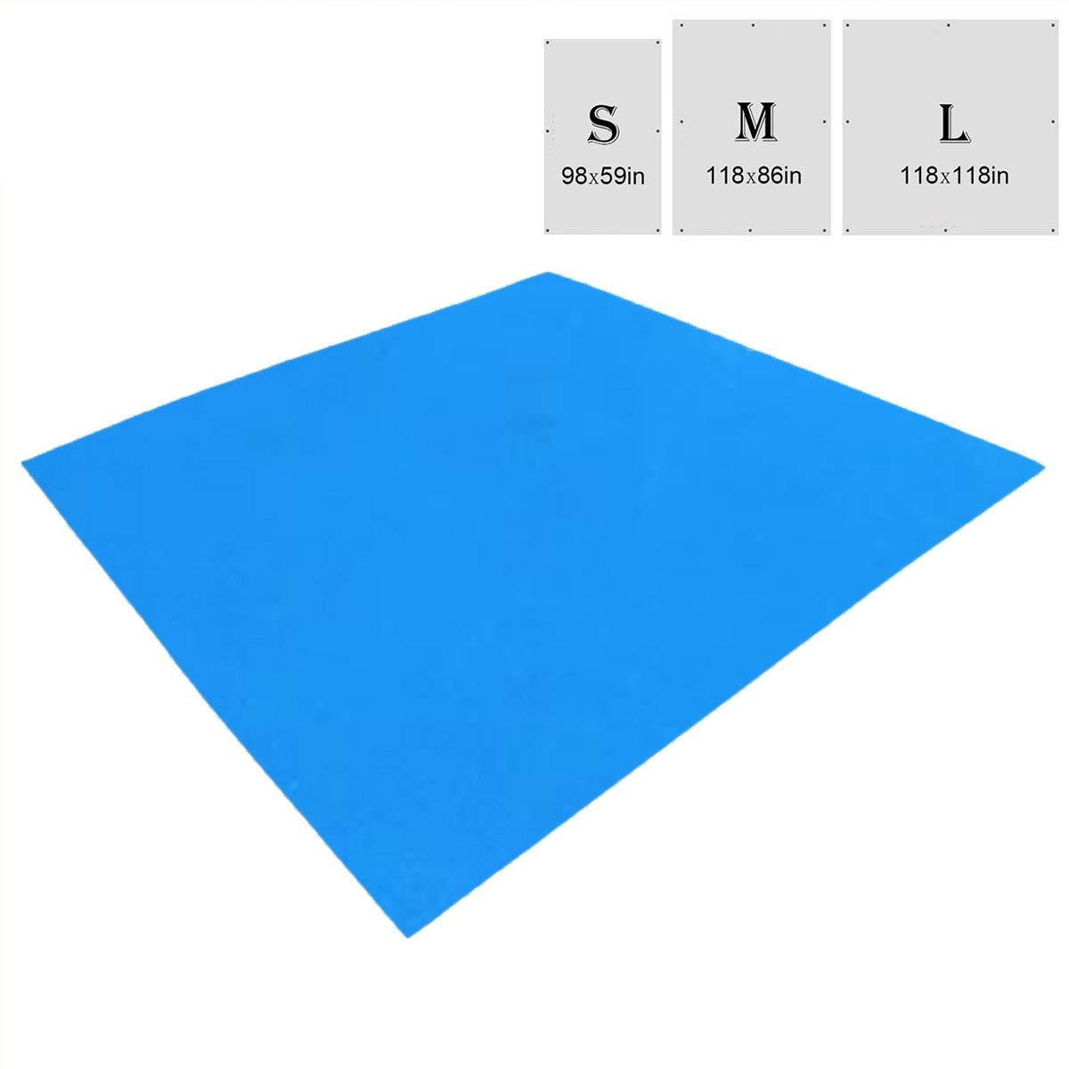 TRIWONDER Tent Tarp Waterproof Camping Tarpaulin Shelter Footprint Groundsheet Hammock Rain Fly for Outdoor Hiking Beach Picnic (Blue, L)