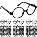 Shappy 48 Pack Black Plastic Wizard Glasses Round Glasses Frame for Kid Favor Costume Party Supplies, Halloween Costumes Glasses Set