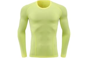 Men's Compression Shirts Long Sleeve Gym T-Shirt Workout Running Top Solid Color Sports Baselayer Undershirts