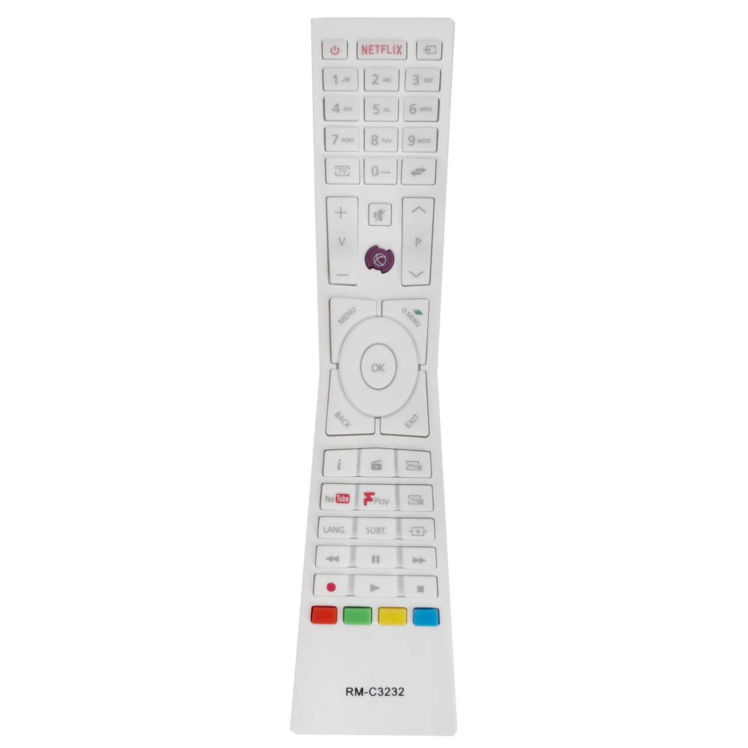 RM-C3232 White Replacement Remote Control Fit for JVC LED Smart 4K Ultra HD TV LT-43C862 LT-24C660(C) LT-24C661(C) LT-32C670(B) LT32C671(B)