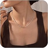Robaice Pearl Cross Necklace for Women, Eternal Gold Pearl Necklace with Cross Pendant, Dainty Pearls and Cross Necklace Christian Faith Jewelry Gift