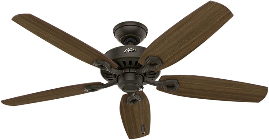 Hunter Indoor Ceiling Fan With Pull Chain Control Builder Elite 52 Inch New Bronze 53242