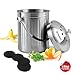 Housewares Solutions Leak Proof Stainless Steel Compost Bin 1.3 Gallon – Includes 4 Extra Free Filters