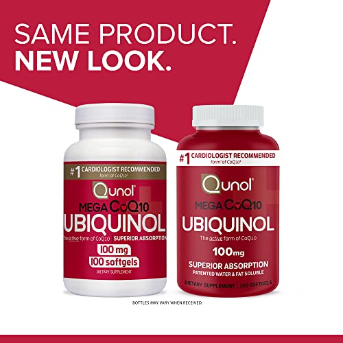 Ubiquinol CoQ10 100mg Softgels, Qunol Mega Ubiquinol 100mg Superior