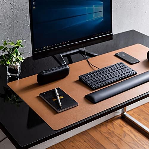DAWNTREES Leather Desk Pad , Computer Mat for Desk Brown ,PU Leather