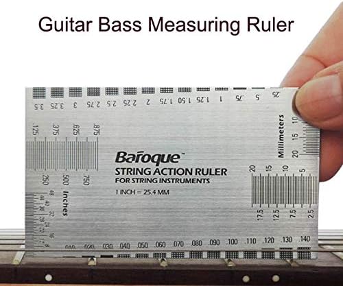Double Sided Multi Function String Action Ruler Gauge Tool Both Metric & Imperial,Guitar Measuring Ruler,Luthier Tool for Electric Acoustic & Bass Guitars - Image 3