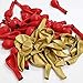 Double Stuffed Ruby Red and Metallic Chrome Gold Balloons Mixed for Valentine Day Wedding Birthday Party Decoration