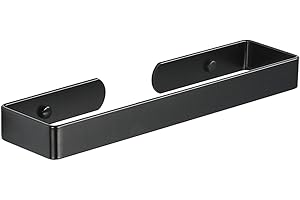 12in Aluminum Adhesive Towel Rack No-Drill Mounting, Space Saving Bathroom Kitchen Holder with Strong Backing Bathroom Hand T