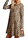 Joeoy Women's Casual Leopard Print Long Sleeve Dress-L