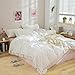 Softta Boho Twin XL Size 3Pcs Duvet Cover Set (1 Duvet Cover +2 Pillowcases) White Tassel Bedding Set Bohemian 100% Washed Cotton Beddings Luxury Elegant White Quilt Covers Set